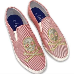 Boden Glitter Skull Nautical Canvas Shoes NWOT